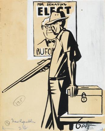 ARTHUR GETZ. Group of 3 World War II-era political cartoons.